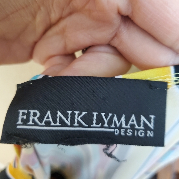 Frank Lyman Design Sleeveless Ruffle Tropical Watercolor Abstract Stretch Dress - Picture 2 of 5